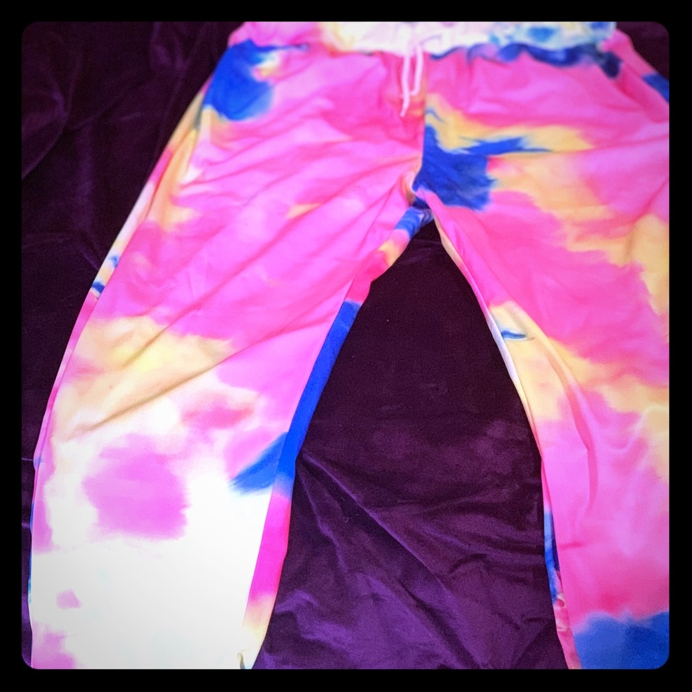 Pink tie dye joggers